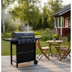 Discount Dose Kaasugrilli Barbeque 10140, 4 poltinta, musta