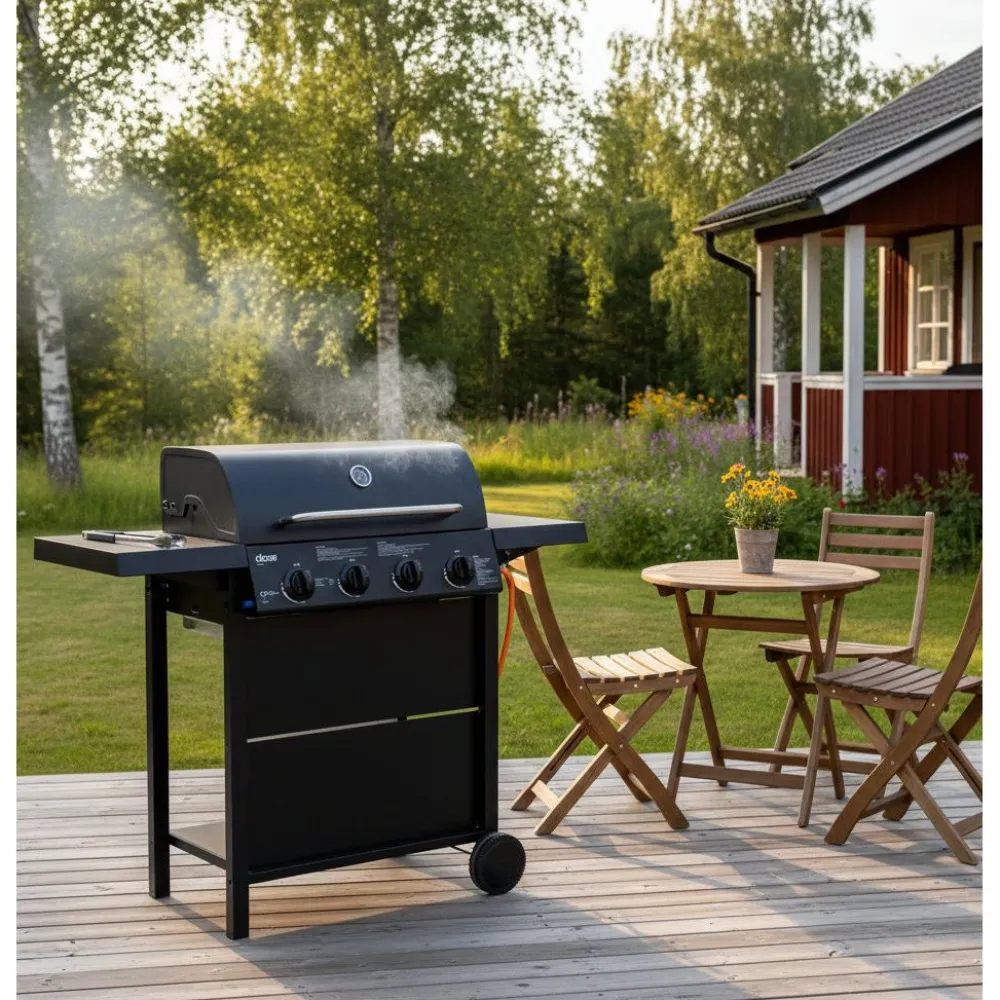 Discount Dose Kaasugrilli Barbeque 10140, 4 poltinta, musta