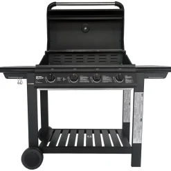 Clearance Dose Kaasugrilli Barbeque, 4 poltinta, puutaso, musta