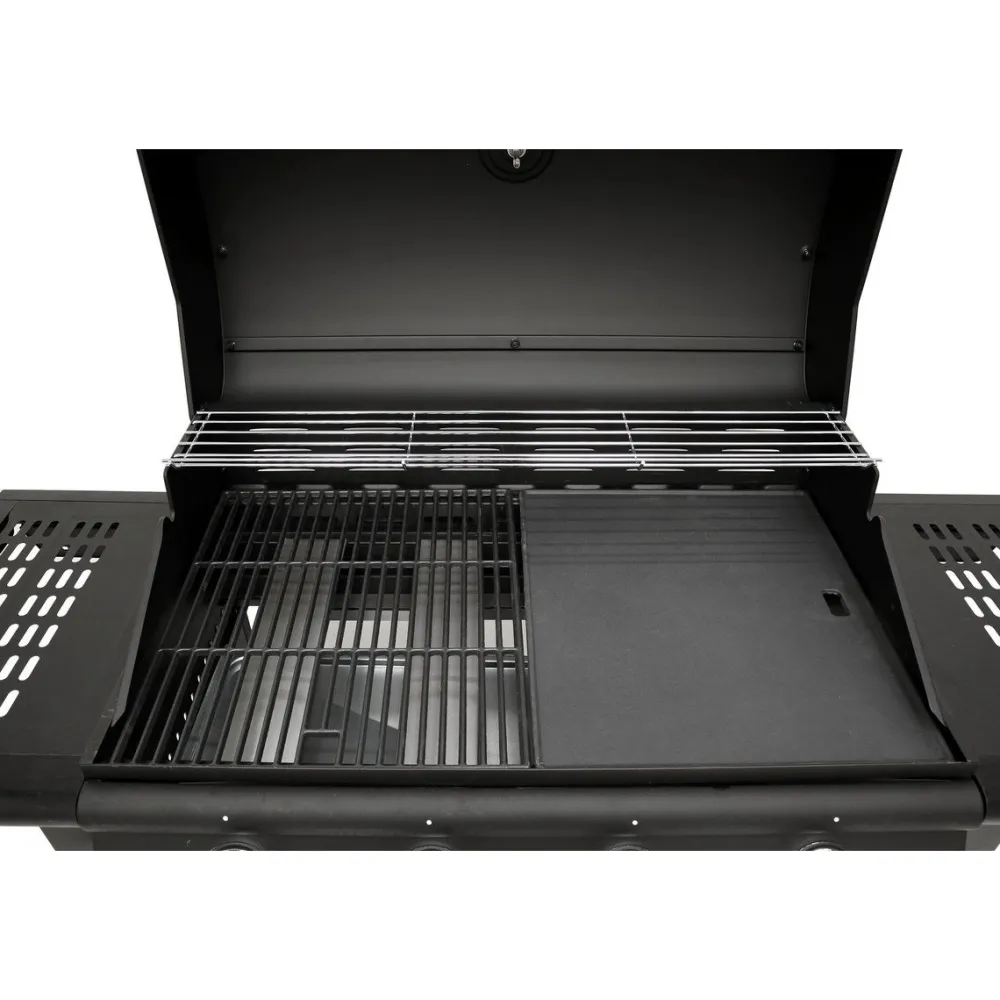 Clearance Dose Kaasugrilli Barbeque, 4 poltinta, puutaso, musta
