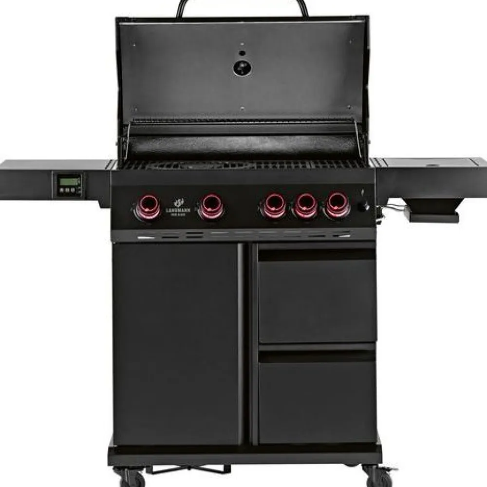 Clearance Landmann Kaasugrilli Rexon Cool Black MaxX 4.1, 4 poltinta, infrapunasivukeitin
