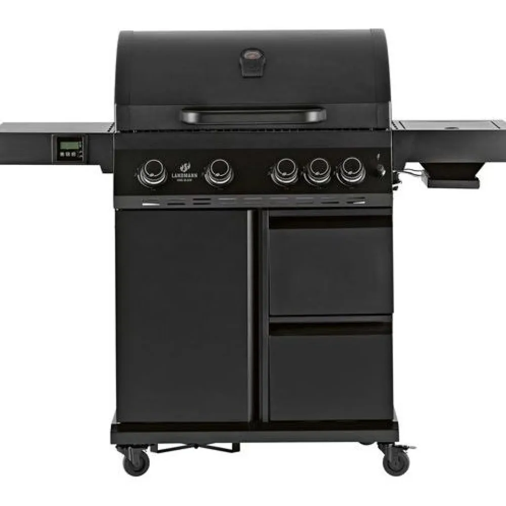 Clearance Landmann Kaasugrilli Rexon Cool Black MaxX 4.1, 4 poltinta, infrapunasivukeitin