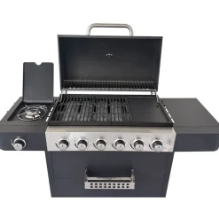 Clearance Lucifer Kaasugrilli Roaster 6.1, 6 poltinta, sivukeitin ja lämpöhylly