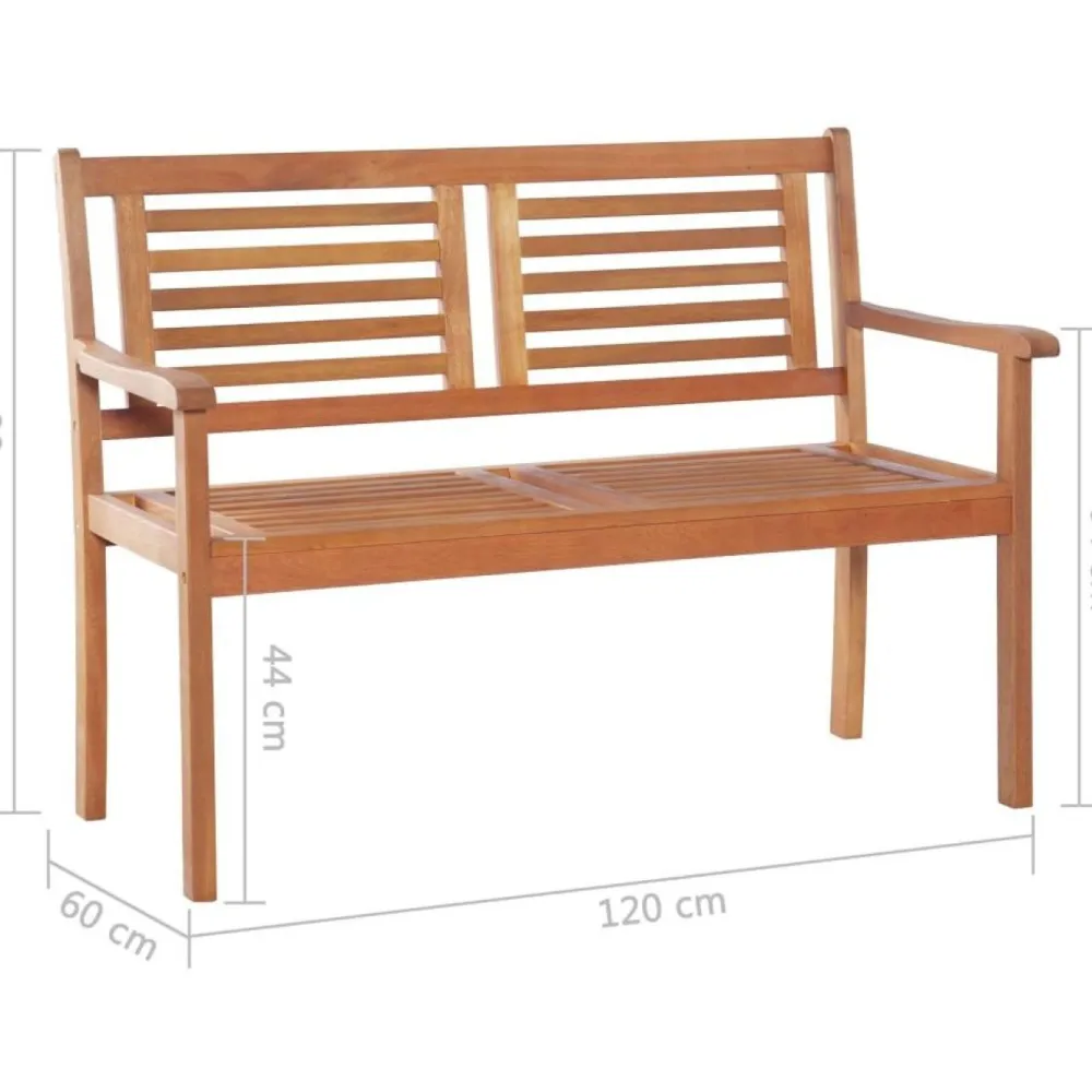 New FinePRICE Kahden istuttava puutarhapenkki 120cm eukalyptuspuu