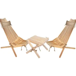 Online EcoFurn Kalusteryhmä , Ekotuoli 2 kpl+ niskatyyny 2 kpl+ Lilli-taso tervaleppä,natural