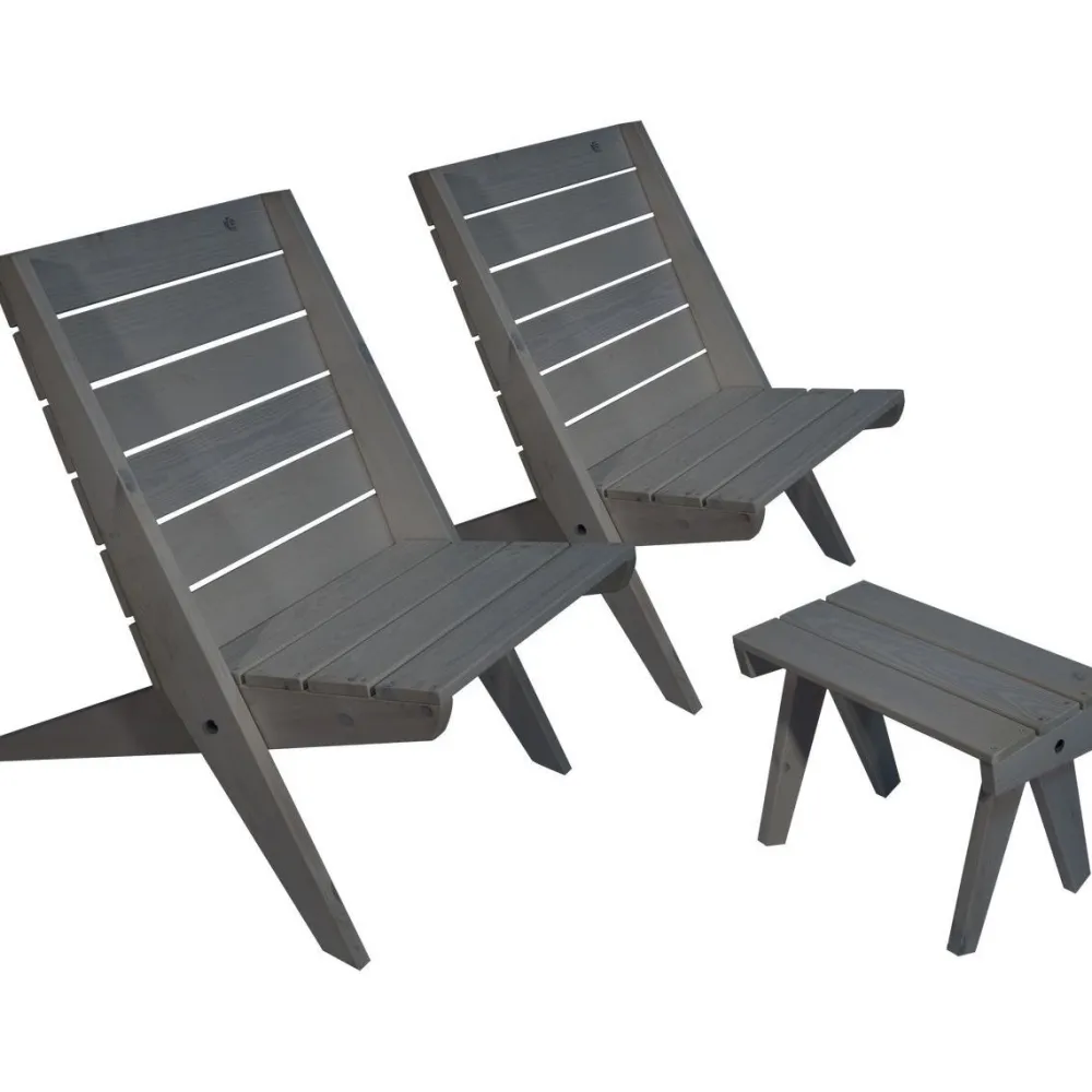 Outlet EcoFurn Kalusteryhmä Granny, 2 tuolia + pöytä, mänty