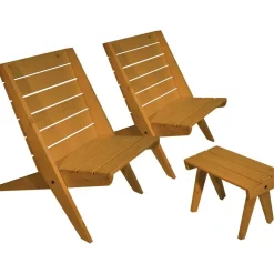 Outlet EcoFurn Kalusteryhmä Granny, 2 tuolia + pöytä, mänty