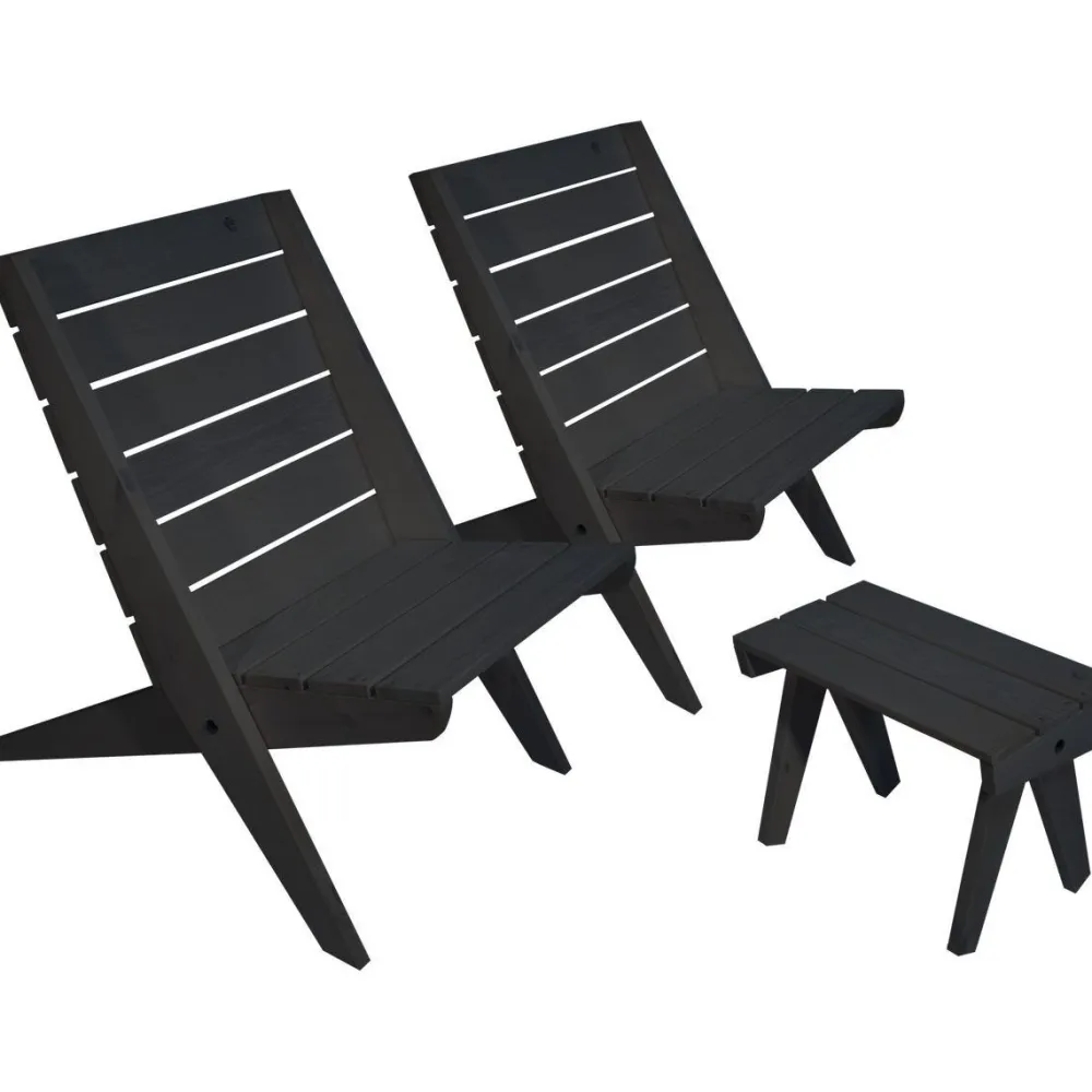 Outlet EcoFurn Kalusteryhmä Granny, 2 tuolia + pöytä, mänty
