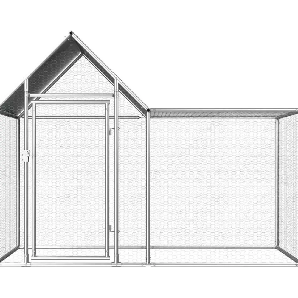 Best FinePRICE Kanahäkki, 2x1x1,5m, galvanoitu teräs
