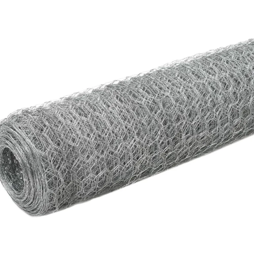 FinePRICE Kanaverkko galvanoitu teräs silmäkoko 13mm 25x1.2m hopea