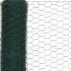 New FinePRICE Kanaverkko teräs PVC pinnoitteella silmäkoko 50mm 25x1.5m vihreä
