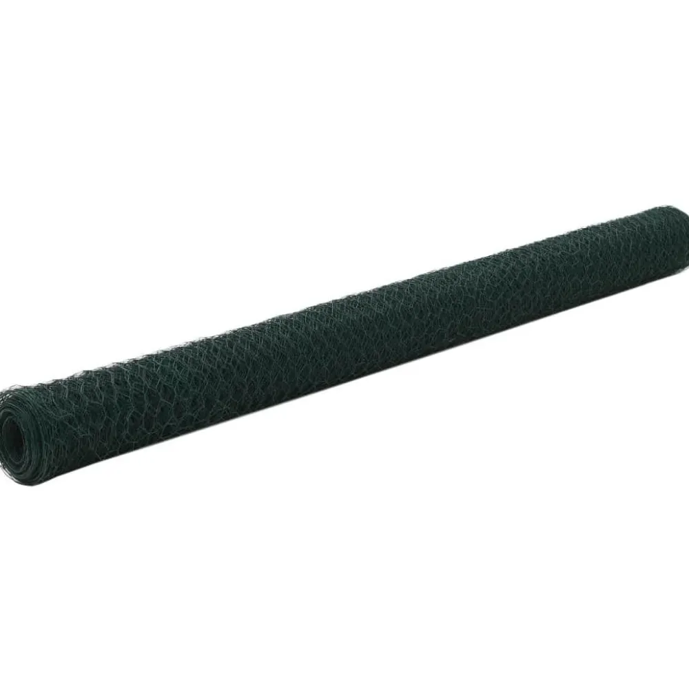 New FinePRICE Kanaverkko teräs PVC pinnoitteella silmäkoko 50mm 25x1.5m vihreä