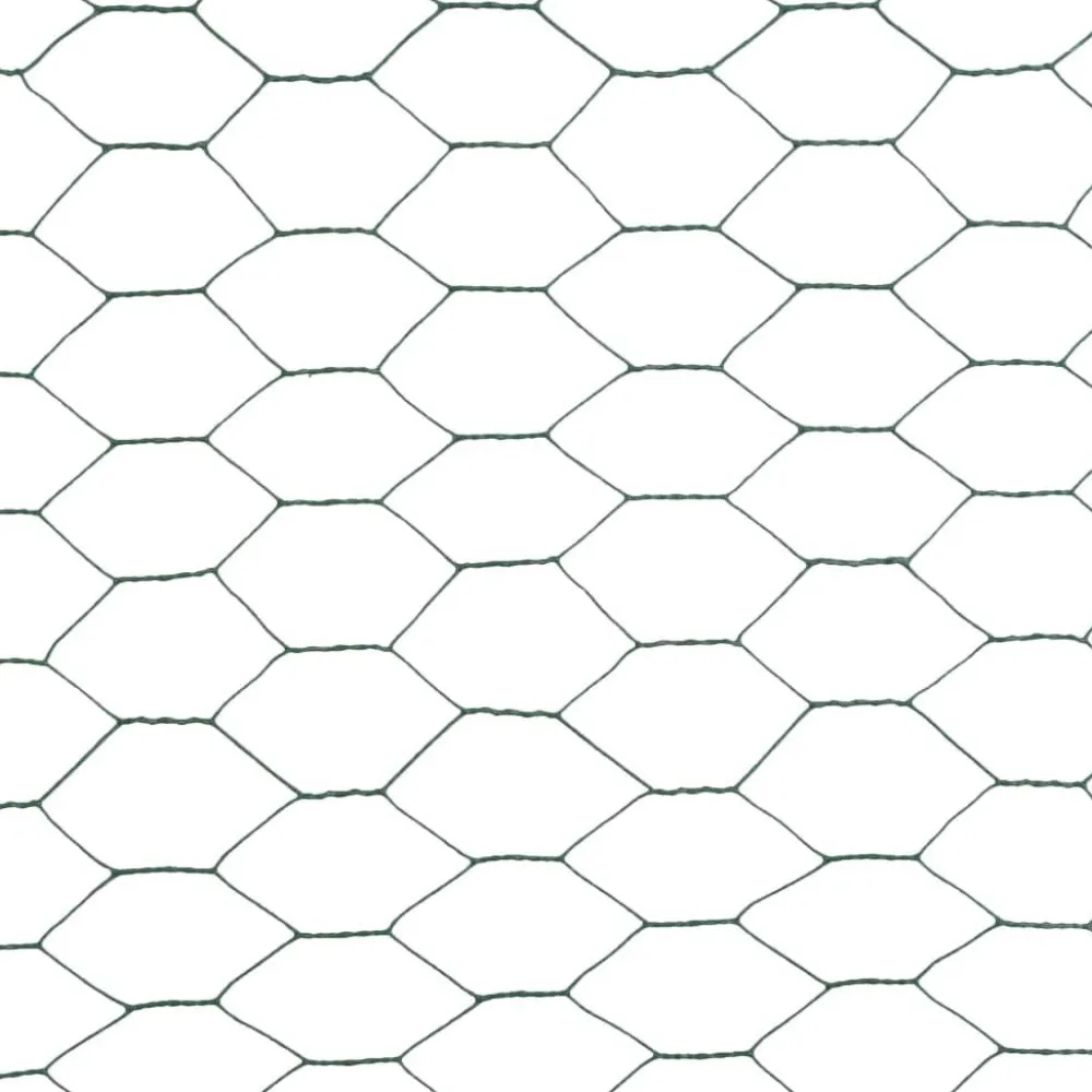 New FinePRICE Kanaverkko teräs PVC pinnoitteella silmäkoko 50mm 25x1.5m vihreä