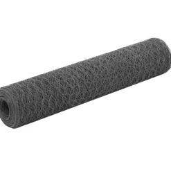 Best FinePRICE Kanaverkko teräs PVC pinnoitteella silmäkoko 25mm 25x0.75m harmaa