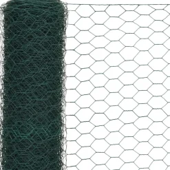 FinePRICE Kanaverkko teräs PVC pinnoitteella silmäkoko 36mm 25x1.5m vihreä