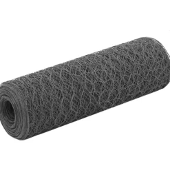 New FinePRICE Kanaverkko teräs PVC pinnoitteella silmäkoko 36mm 25x0.5m harmaa