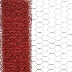 FinePRICE Kanaverkko teräs PVC pinnoitteella silmäkoko 25mm 25x1m punainen