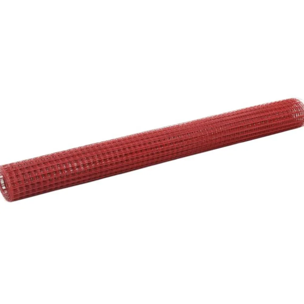 FinePRICE Kanaverkko 19x19mm galvanoitu teräs 10x1.5m punainen