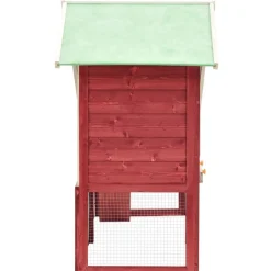 Clearance FinePRICE Kaninkoppi punainen ja valkoinen 140x63x120 cm täysi mänty