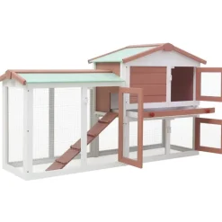 New FinePRICE Kaninkoppi, 145x45x85cm, ruskea/valkoinen