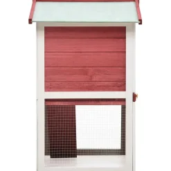 Discount FinePRICE Kanin ulkohäkki, 3 ovea, 98x94x60cm, punainen puu