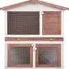 New FinePRICE Kanin ulkohäkki, 3 ovea, 98x94x60cm, ruskea puu