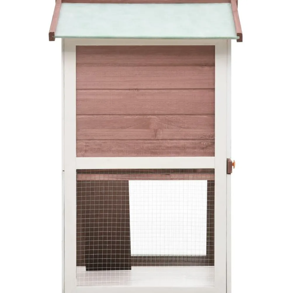 New FinePRICE Kanin ulkohäkki, 3 ovea, 98x94x60cm, ruskea puu