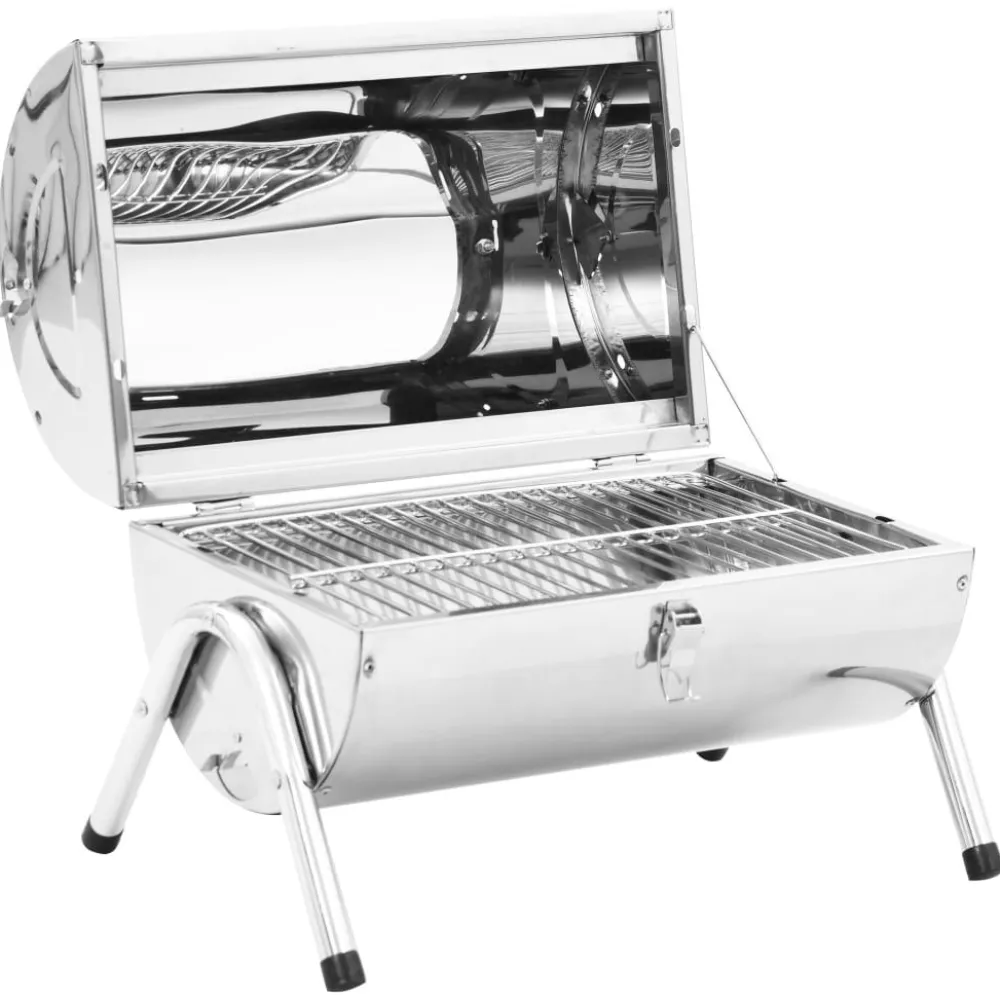 Hot FinePRICE Kannettava pöytägrilli ruostumaton teräs 2 ritilää