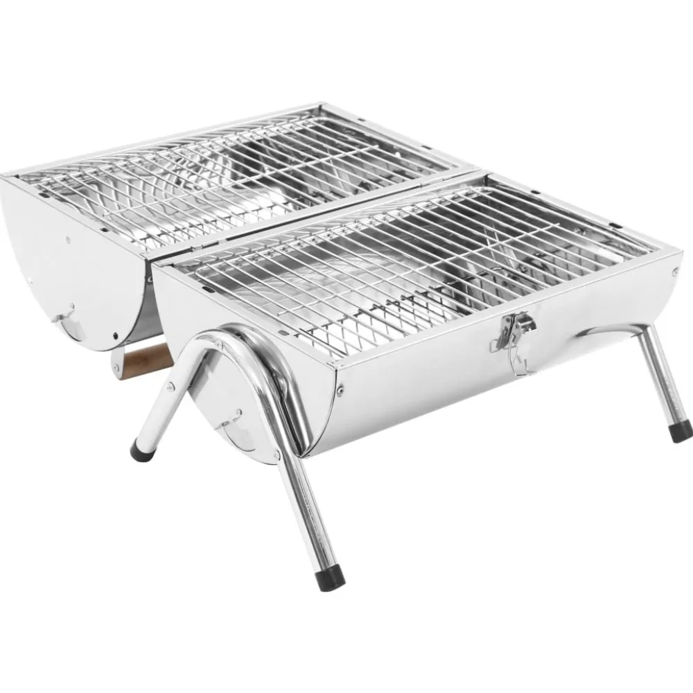 Hot FinePRICE Kannettava pöytägrilli ruostumaton teräs 2 ritilää