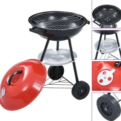Online FinePRICE Kannettava xxl hiiligrilli pyörillä 44 cm