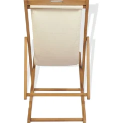 Clearance FinePRICE Kansituoli tiikki 56x105x96 cm kerma