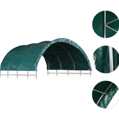 Sale FinePRICE Karjateltta PVC 3,7x3,7 m vihreä