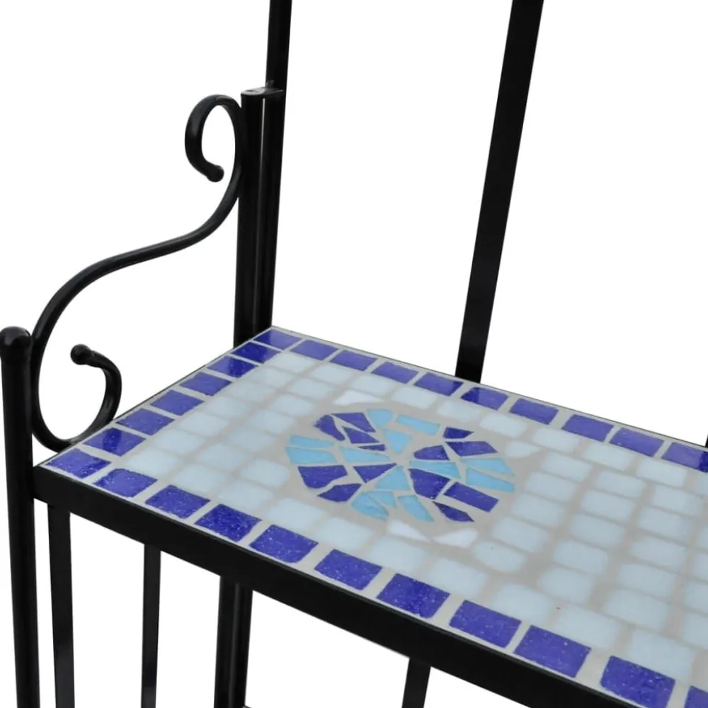 FinePRICE Kasvihylly mosaiikkikuvio sininen ja valkoinen