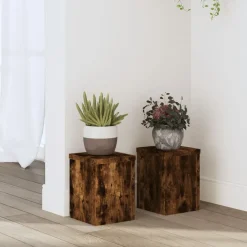 Sale FinePRICE Kasvitelineet 2 kpl savutammi 15x15x20 cm tekninen puu (52892)