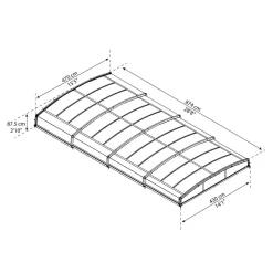 Clearance Palram-Canopia Kate 4 x 8 m uima-altaalle Majorca kokoontaittuva harmaa