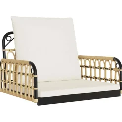Outlet FinePRICE Keinun tuoli tyynyillä 63x58x39 cm polyrottinki ja teräs (09297)