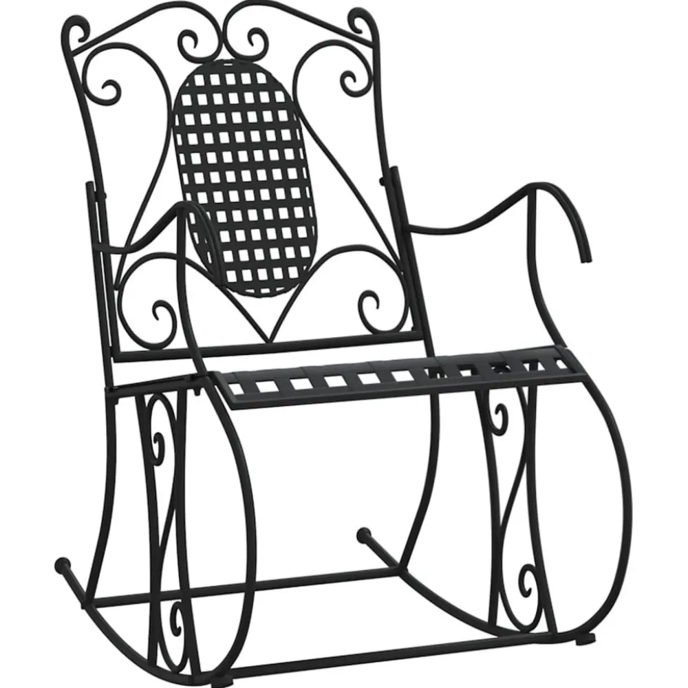 Outlet FinePRICE Keinupenkki 84 cm musta teräs