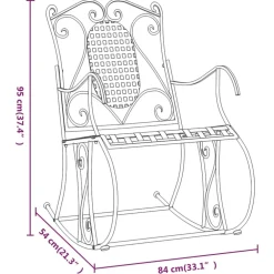 Outlet FinePRICE Keinupenkki 84 cm musta teräs