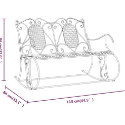 Outlet FinePRICE Keinupenkki 84 cm musta teräs