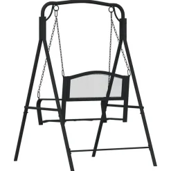 Hot FinePRICE Keinupenkki 124 cm musta teräs