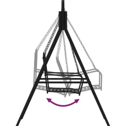 Hot FinePRICE Keinupenkki 124 cm musta teräs