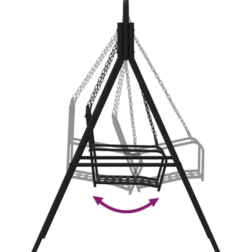 Hot FinePRICE Keinupenkki 124 cm musta teräs