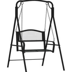 Hot FinePRICE Keinupenkki 124 cm musta teräs