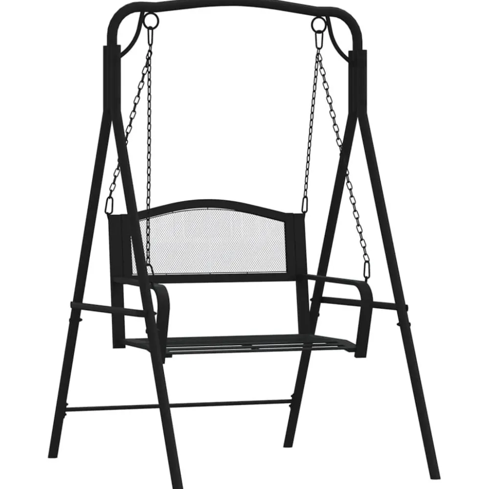 Hot FinePRICE Keinupenkki 124 cm musta teräs