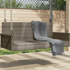Clearance FinePRICE Keinupenkki musta polyrottinki 119x56x48 cm (65625)
