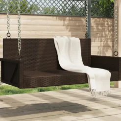 Clearance FinePRICE Keinupenkki musta polyrottinki 119x56x48 cm (65625)