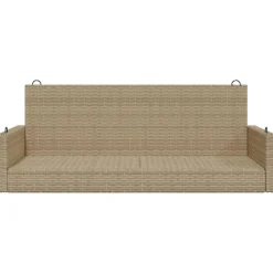 Clearance FinePRICE Keinupenkki musta polyrottinki 119x56x48 cm (65625)