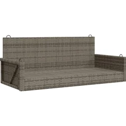 Clearance FinePRICE Keinupenkki musta polyrottinki 119x56x48 cm (65625)