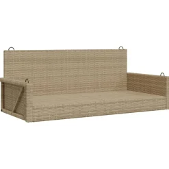 Clearance FinePRICE Keinupenkki musta polyrottinki 119x56x48 cm (65625)