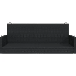 Clearance FinePRICE Keinupenkki musta polyrottinki 119x56x48 cm (65625)